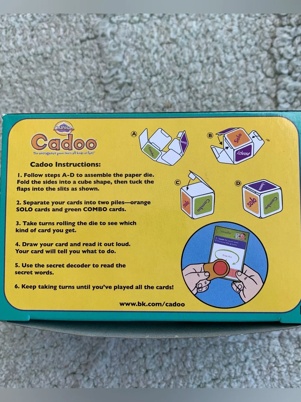 Vintage 2005 Burger King Kids Meal Toy Cranium Cadoo Mini Board Game (Complete)